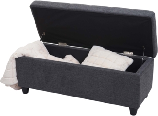 Aufbewahrungs-Truhe Kriens, Sitzbank Bank, Stoff/Textil, 45x114x45cm FSC®-zertifiziert ~ dunkelgrau