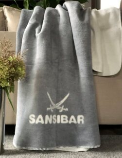 Sansibar 'Doubleface' Wohndecke, Baumwollmischgewebe silber, 150 x 200