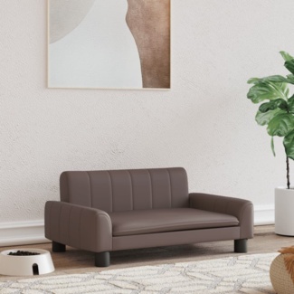 vidaXL Hundebett, Kunstleder, Braun, 70 x 45 x 30 cm