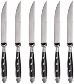 Steakmesser 6 Stück, geschmiedet, schwarz, Serie Nürnberg