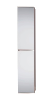 trendteam smart living Garderobe 2-türig Garderobenschrank Schrank Mirror, 37 x 191 x 34 cm in Korpus und Front Weiß Melamin Absetzung Spiegel mit viel Stauraum