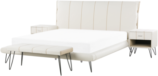 Schlafzimmer komplett Set 4-teilig weiß 180x200 cm BETIN