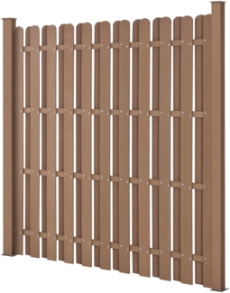 WPC Gartenzaun 185x193 cm Braun [neu. holz]