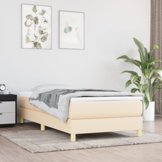 vidaXL Polsterbett, Stoff, Creme, 90x200 cm
