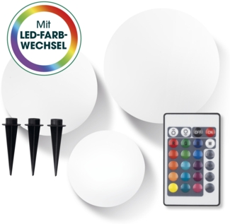 EASYmaxx Solar-Dekokugel mit Farbwechsel - 3er-Set