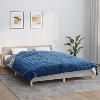 vidaXL Gewichtsdecke Stoff, 1x Gewichtsdecke, Blau, 200x225 cm, Polyester, 13 kg