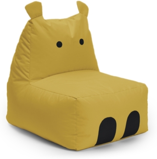 LUMALAND 'Animal Line Hippo' Kindersitzsack, indoor & outdoor, Polyester senfgelb, 200 l