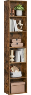 Vasagle Bücherregal, mit 6 Ebenen, Holzspanplatte, vintagebraun, 24 x 40 x 178,5 cm