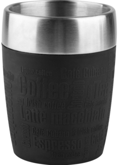 EMSA 'Travel Cup' Isolierbecher, Edelstahl, schwarz, 200 ml