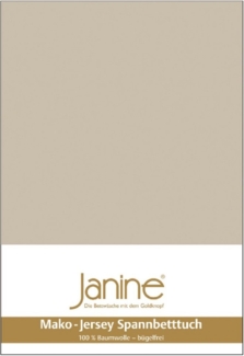 Janine Mako-Jersey Spannbetttuch Spannbettlaken 100% naturreine Baumwolle 19 naturell 90-100cm x 190-200cm