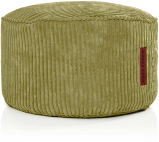 Green Bean® Indoor Sitzhocker Pouf 45x25cm EPS-Perlen Füllung & Cordstoff Kuschelig Weich Waschbar - Grün