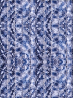 Flauschvorhang 100x220cm ( Meliert Blau/Weiß/Silber ), perfekter Insekten- und Sichtschutz für Ihre Balkon- und Terrassentür, viele Farben