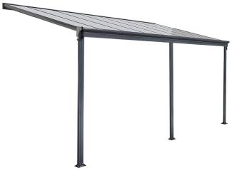HOME DELUXE 'SOLIS' Terrassenüberdachung, Aluminium grau, 495 x 303 x 226/278cm