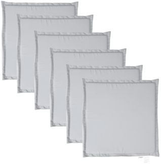 vidaXL Garten-Sitzkissen, quadratisch, 6 Stück, Polyester hellgrau, 45 x 45 x 2 cm