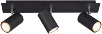 Deckenbalken MARLEY Deckenleuchte 3x GU10 ca. 48 cm breit Schwarz matt Spot