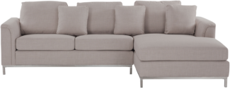 Ecksofa Polsterbezug beige linksseitig OSLO