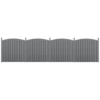 WPC Gartenzaun mit Rundbogen (165-185)x747 cm Grau [neu. holz]