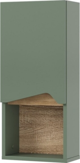 Vicco Badschrank Marelle, Grün/Artisan, 30x67 cm mit Tür und offenem Fach