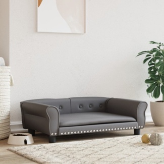 vidaXL Hundebett, Kunstleder grau, 30 x 95 x 55 cm