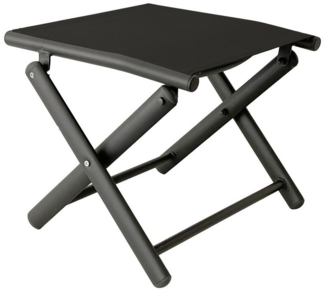 Mojawo Garten Klapphocker / Fußhocker, Metall anthrazit / Textilen schwarz, 48 x 48 x 37 cm
