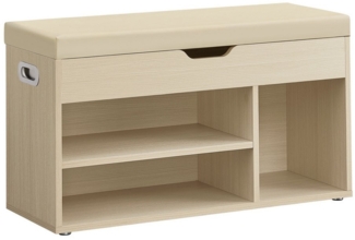 Vasagle Schuhbank mit Sitzfläche, Holzspanplatte, 30 x 80 x 44 cm, naturbeige