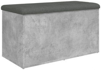 Sitzbank mit Stauraum, Holzwerkstoff, Betongrau, 82 x 42 x 45 cm