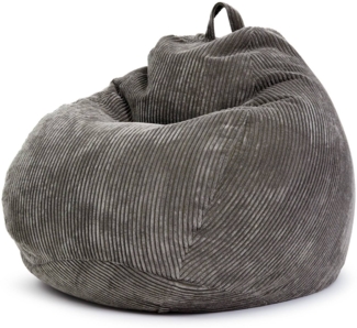 Green Bean® Indoor Sitzsack waschbar, EPS-Perlen Füllung / Cordstoff anthrazit, 90x110 cm