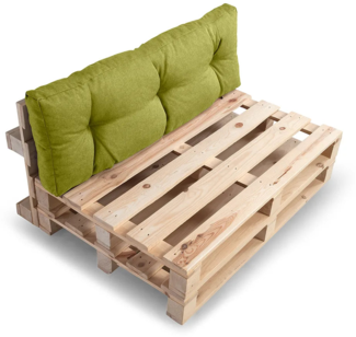 Gutekissen®, Palettenkissen, Gartensofakissen, gesteppte Kissen gefüllt mit granuliertem Poulirette-Schaum (Eckkissen 60x40, gesteppt Limette)