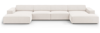 Micadoni 6-Sitzer Panorama Sofa Jodie Light Beige