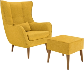 Sessel Lucio mit Fußbank, Farbe: Aston 08