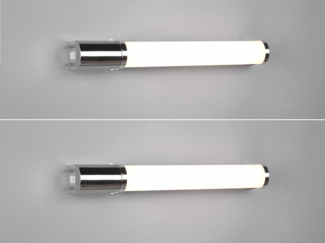 meineWunschleuchte Spiegelleuchte, LED fest integriert, Warmweiß, 2er Set LED Bad-lampe Gäste WC mit Steckdose & Schalter, Breite 41,5cm
