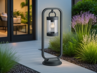 TRIO Leuchten LED Pollerleuchte, Dämmerungssensor, LED wechselbar, Warmweiß, Landhausstil Wegbeleuchtung 60cm, Garten-beleuchtung mit Strom