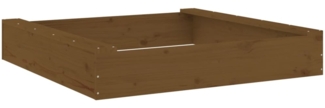 vidaXL Sandkasten, Massives Kiefernholz honigbraun, 111 x 111 x 20 cm, Quadratisch