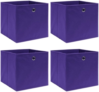 vidaXL Aufbewahrungsboxen 4 Stk. Vliesstoff 28x28x28 cm Lila 325211
