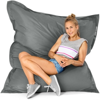 Green Bean® Sitzsack, waschbar, Polyester-PVC-Stoff, Hellgrau, 140x180 cm, 380 Liter