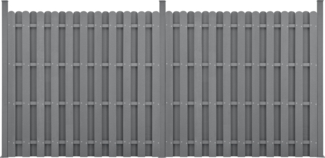 WPC Gartenzaun Langero 185x376 cm Grau neu. holz