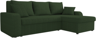 Mirjan24 'Kris' Ecksofa Cord, Grün, 80 x 147 x 238 cm
