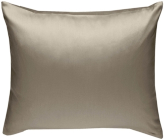 Bettwaesche-mit-Stil Mako-Satin / Baumwollsatin Bettwäsche uni / einfarbig braun Kissenbezug 40x40 cm