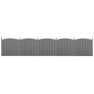 WPC Gartenzaun mit Rundbogen (165-185)x932 cm Grau [neu. holz]