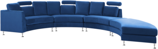 Sofa Samtstoff dunkelblau rund ROTUNDE