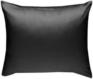 Bettwaesche-mit-Stil Mako-Satin / Baumwollsatin Bettwäsche uni / einfarbig schwarz Kissenbezug 40x40 cm