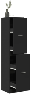vidaXL Apothekerschrank Schwarz 40x41x174,5 cm Holzwerkstoff 3309646