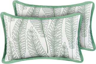 Gartenkissen 2er Set MEADOW Pflanzenmuster 30x50 cm Grün