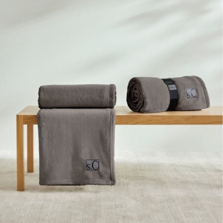 s.Oliver 'Oro' Wohndecke, flauschig, warm & waschbar, Polyester taupe, 150x200 cm