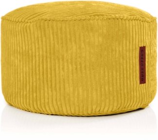 Green Bean® Indoor Sitzhocker Pouf 45x25cm EPS-Perlen Füllung & Cordstoff Kuschelig Weich Waschbar - Gelb