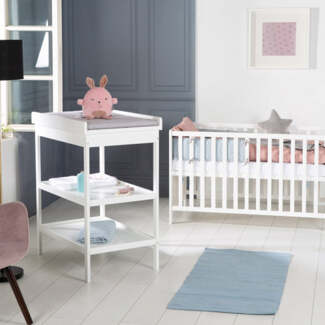 roba Möbelset 'roba Style' - Wickeltisch + 2in1 Baby- & Beistellbett - Weiß