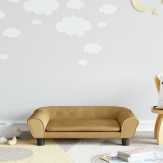 vidaXL Kindersofa 70 x 45 x 26 cm Samt, Braun