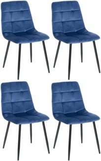 CLP 4er Set Esszimmerstühle Antibes gesteppt,blau