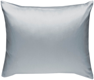 Bettwaesche-mit-Stil Mako-Satin / Baumwollsatin Bettwäsche uni / einfarbig grau Kissenbezug 40x40 cm