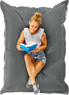 Green Bean® Outdoor Sitzsack, waschbar & wetterfest, Polyester-PVC-Stoff, Grau, 120x160 cm, 270 Liter